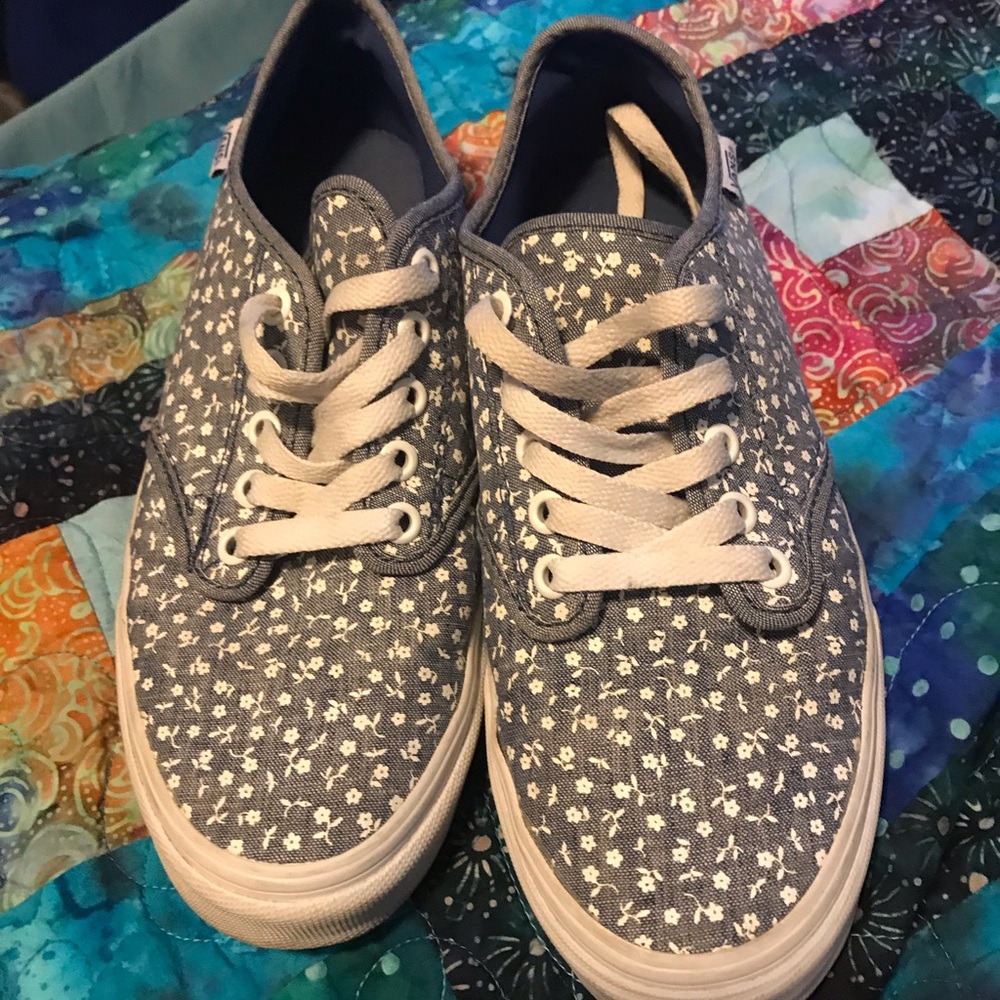 Floral Denim Vans